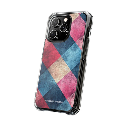 Bold Geometric Squares - Clear Impact iPhone 14 Phone Case