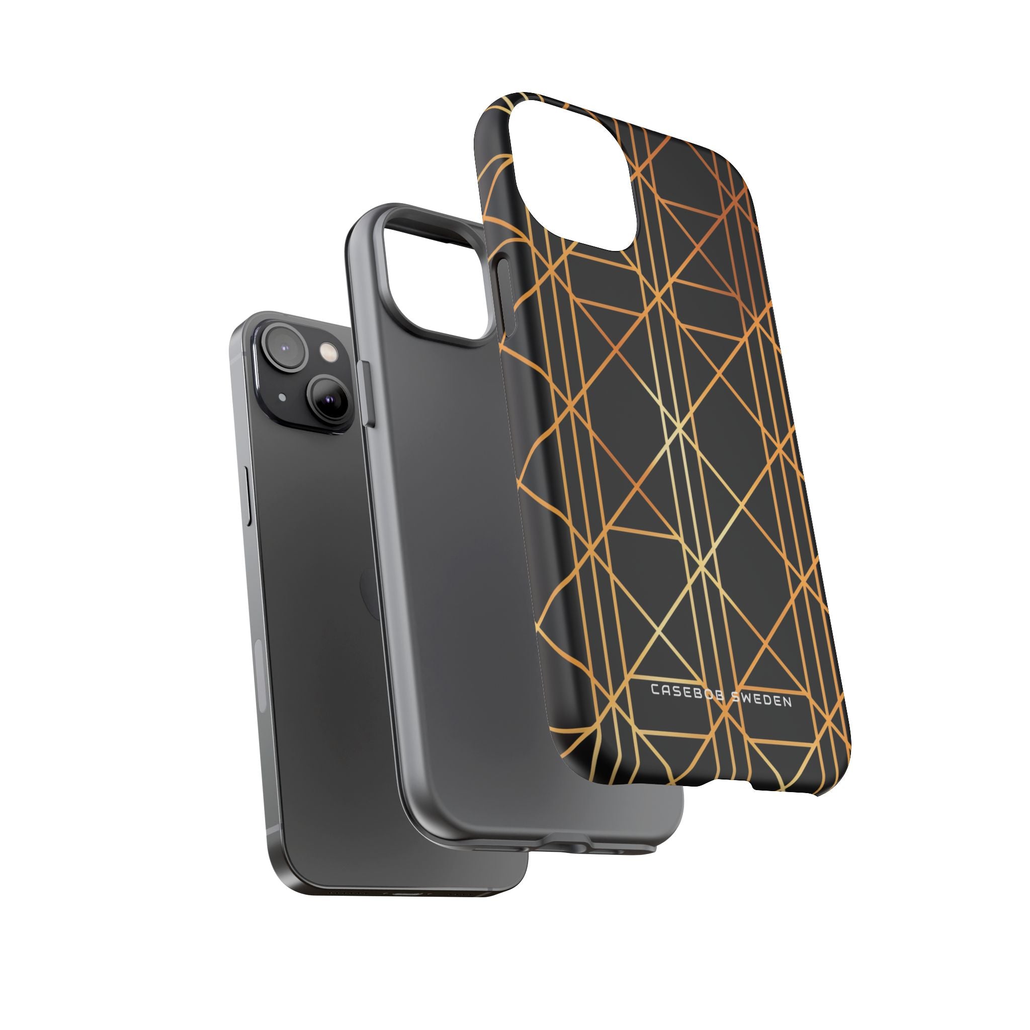 Golden Geometric Elegance iPhone 14 - Tough Phone Case