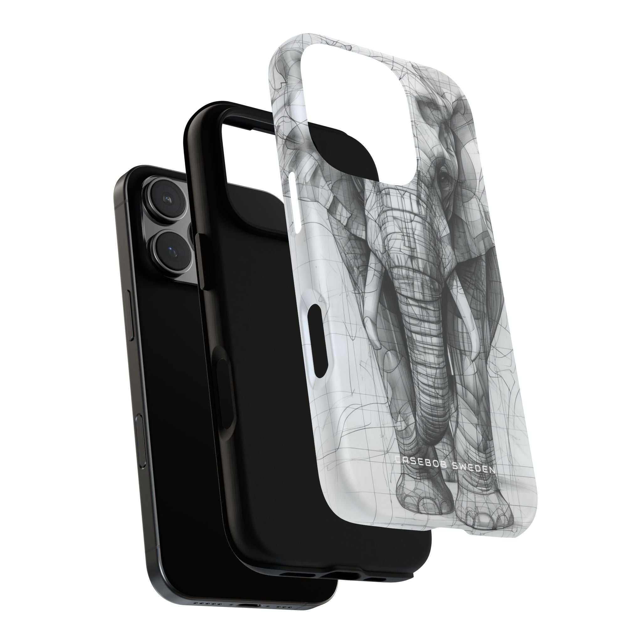 Elephant Line Geometry iPhone 16 - Tough Phone Case