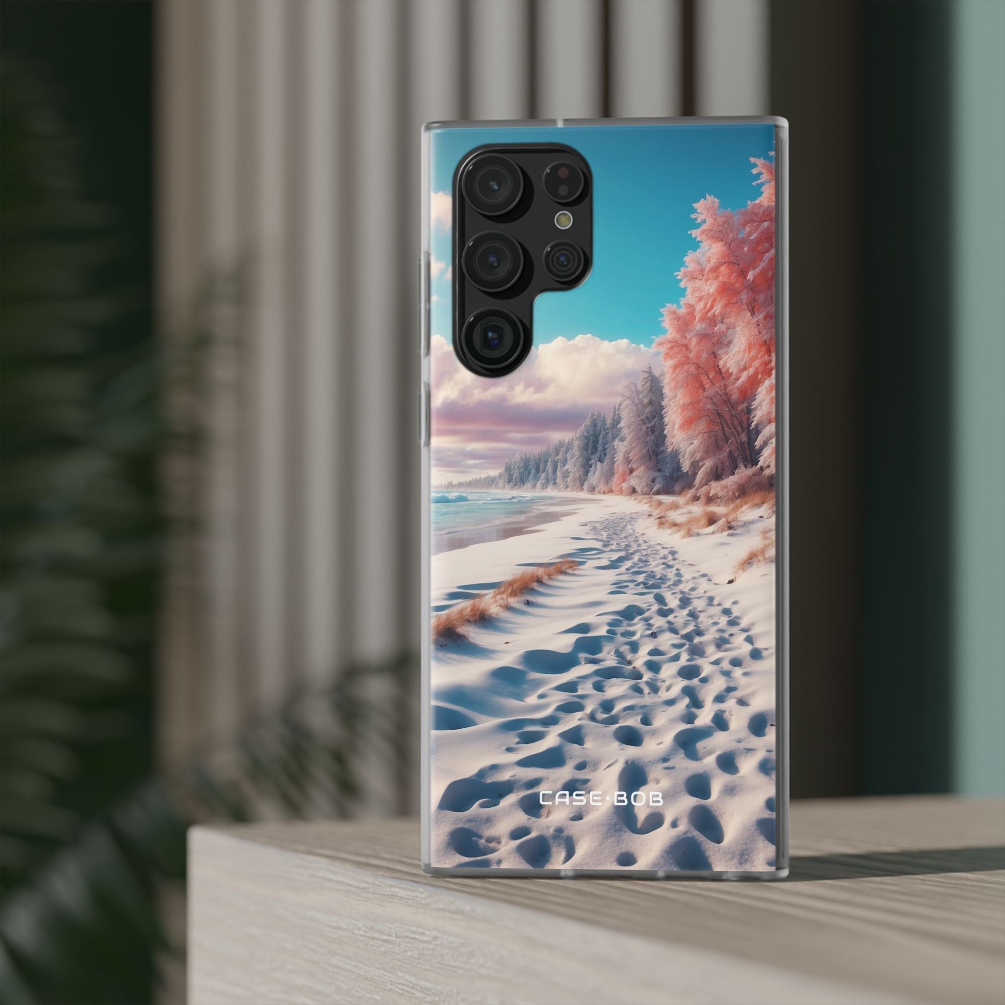 Snowy Footprints Samsung S22 Ultra Case - Soft