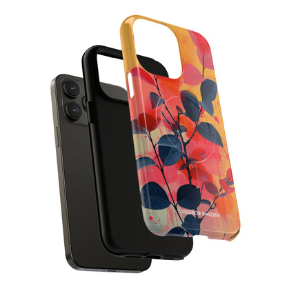 Yellow Botanical Splash - Tough + MagSafe® iPhone 14 Phone Case