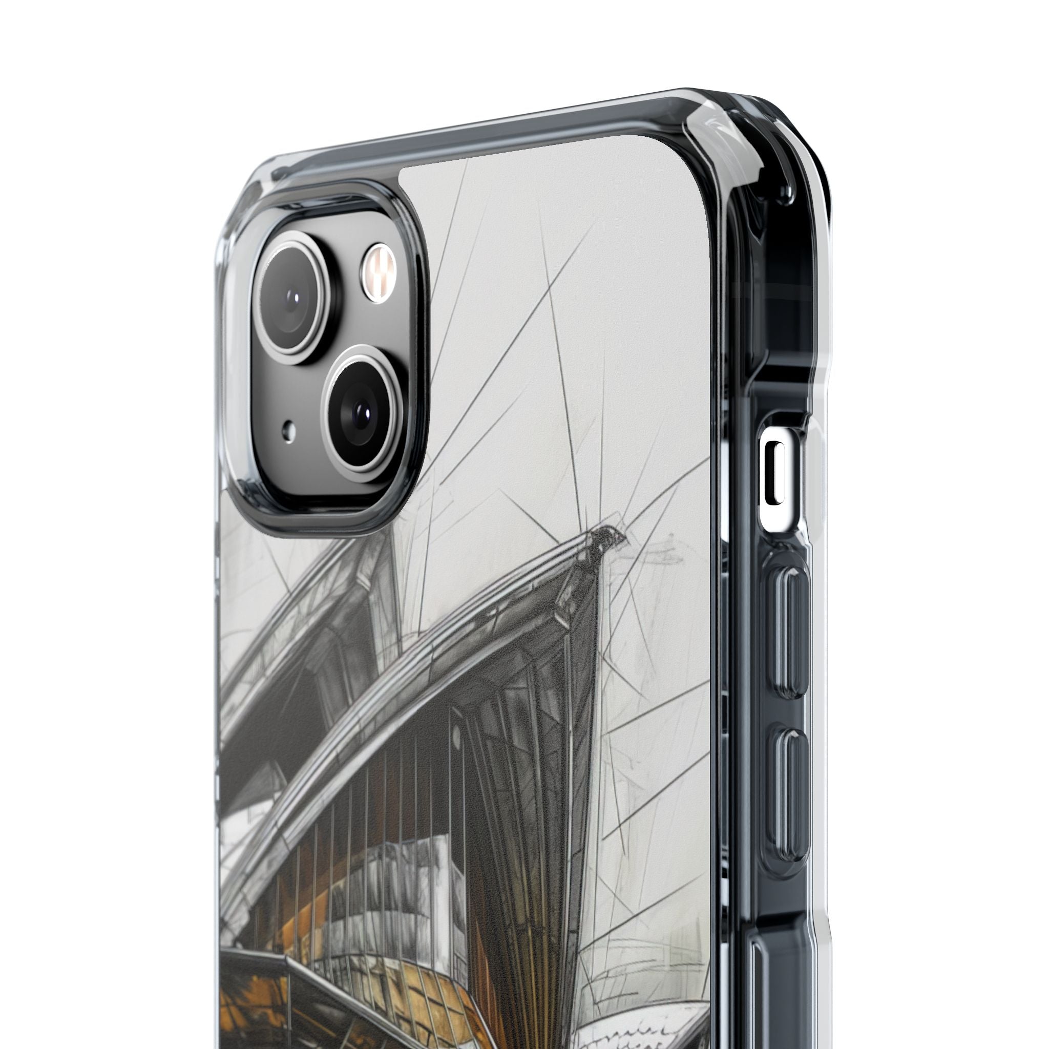 Architectural Curves in Line Formation iPhone 14 - Clear Impact Phone Case