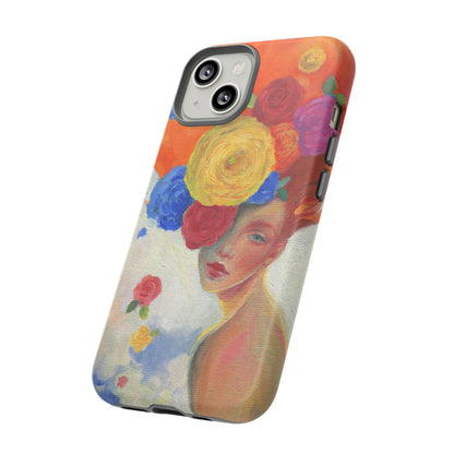 Oil Painting - Woman and Flowers - Protective Phone Case