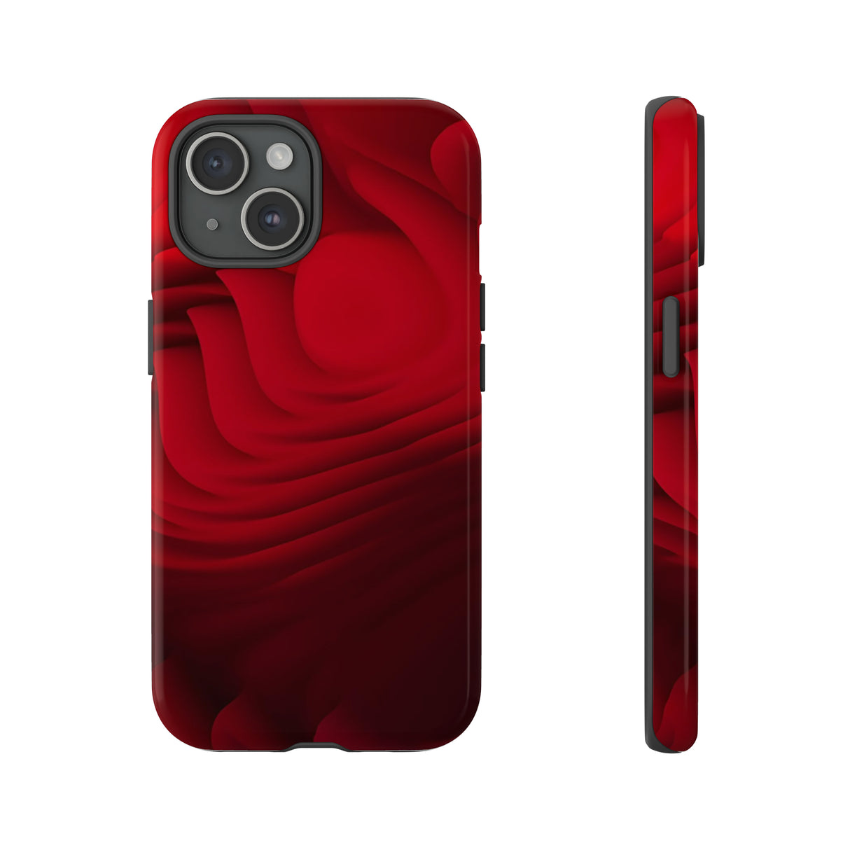 Red Center Waves - Protective Phone Case