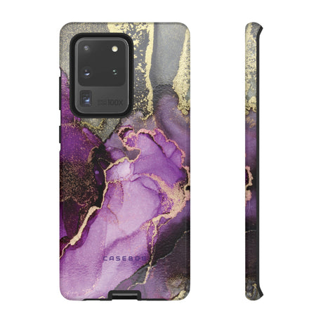 Purple Marble & Gold Phone - Protective Phone Case