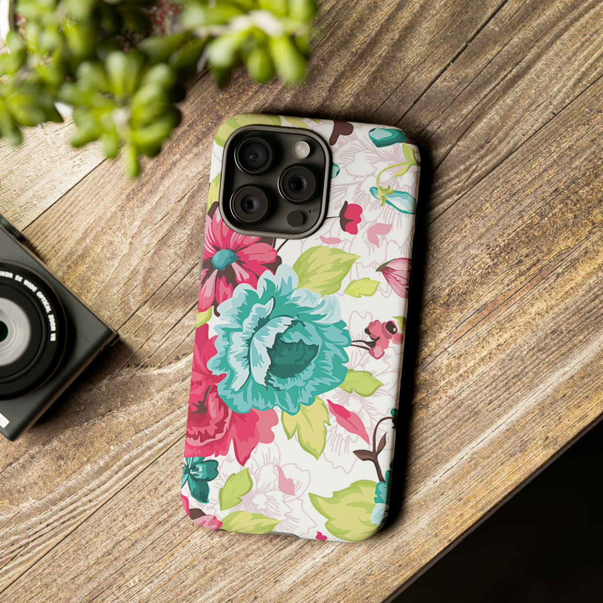 Vintage Flowers Pattern iPhone case (Protective) - Protective Phone Case