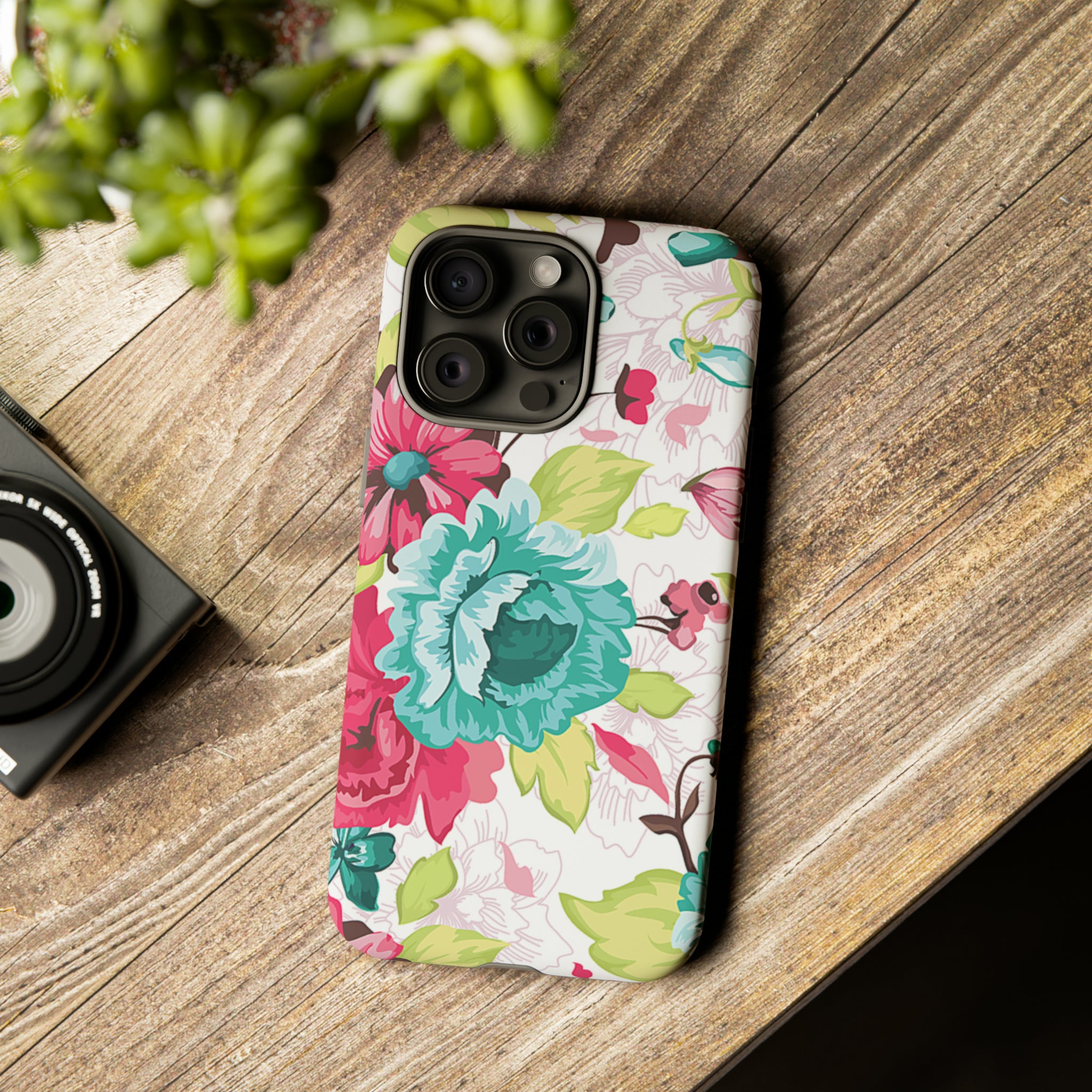 Vintage Flowers Pattern iPhone case - Protective Phone Case