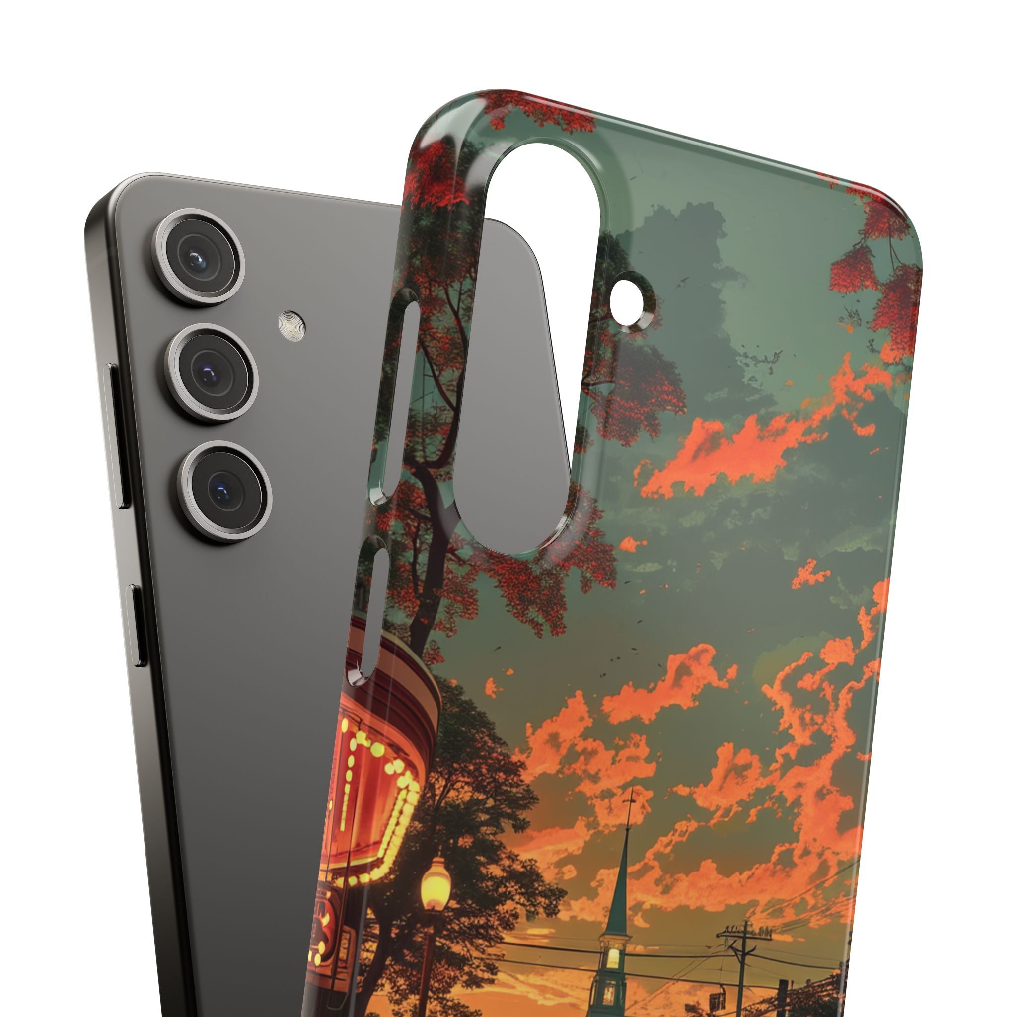 Mid-Century Nostalgia Streetscape Samsung S24 - Slim Phone Case