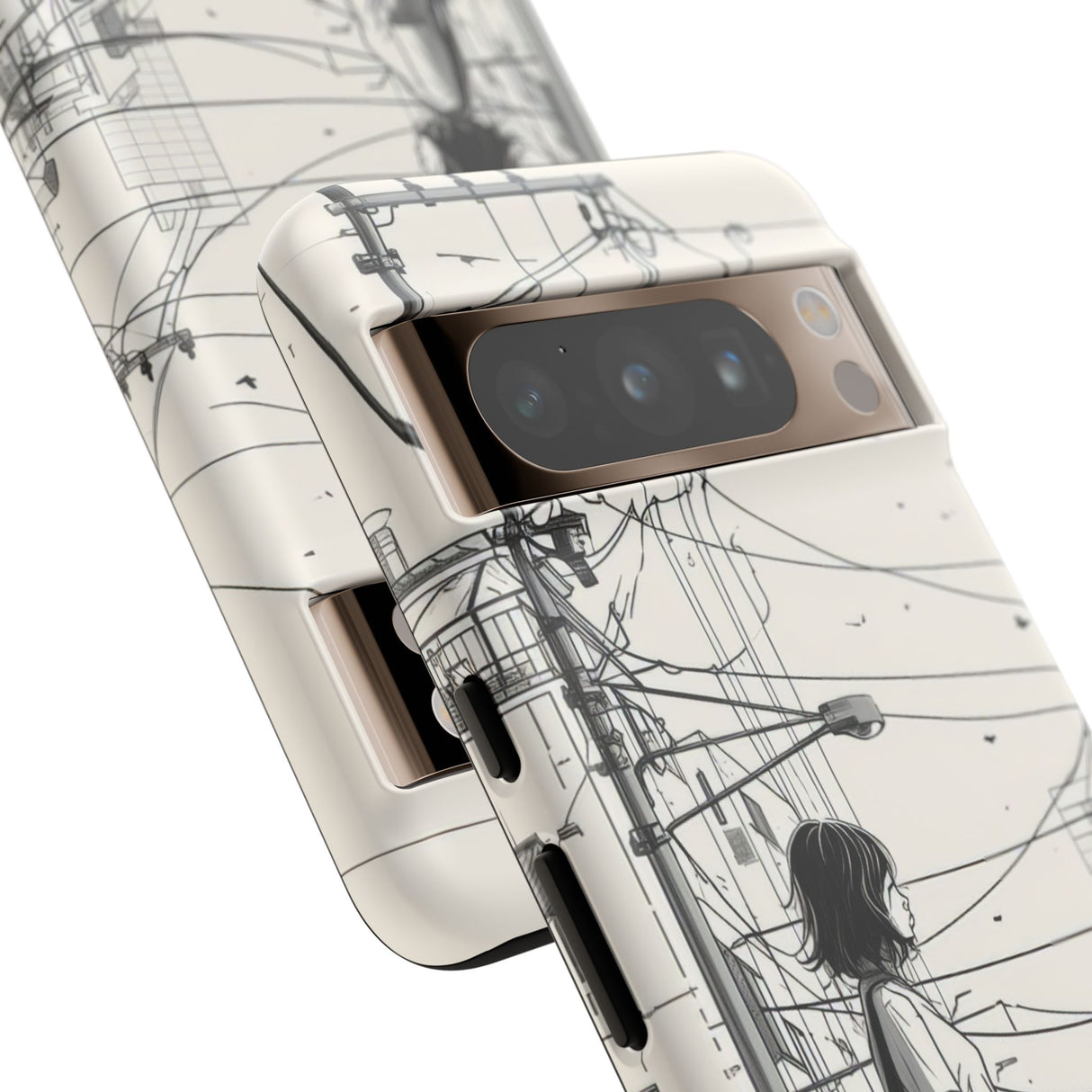 Urban Solitude Sketch | Protective Phone Case for Google Pixel