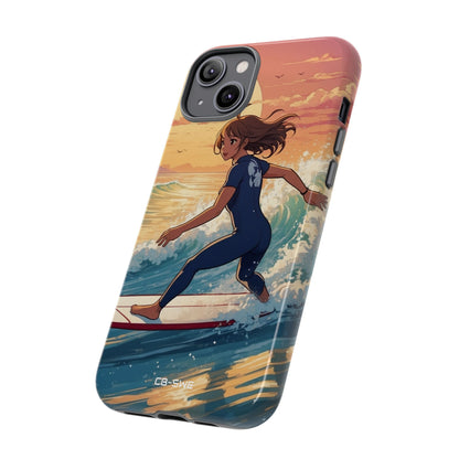 Surfing Into Sunset - iPhone Case