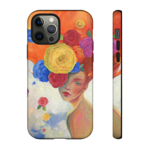 Oil Painting - Woman and Flowers - Protective Phone Case