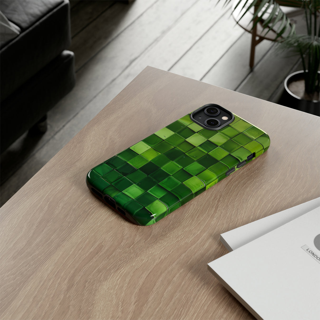 Emerald Square: Green Gradient - Protective Phone Case