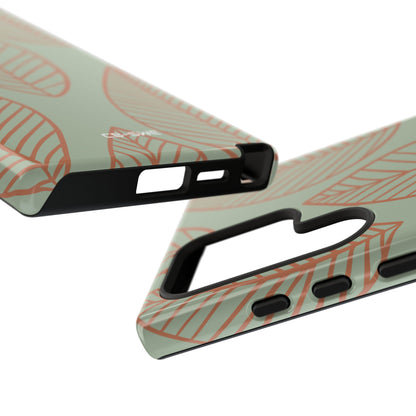 Mint and Orange Leaves - Samsung Case