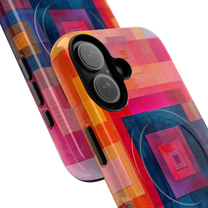 Vibrant Geometry - Tough + MagSafe® iPhone 16 Phone Case