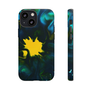 Yellow Spot Ink Art - Protective Phone Case