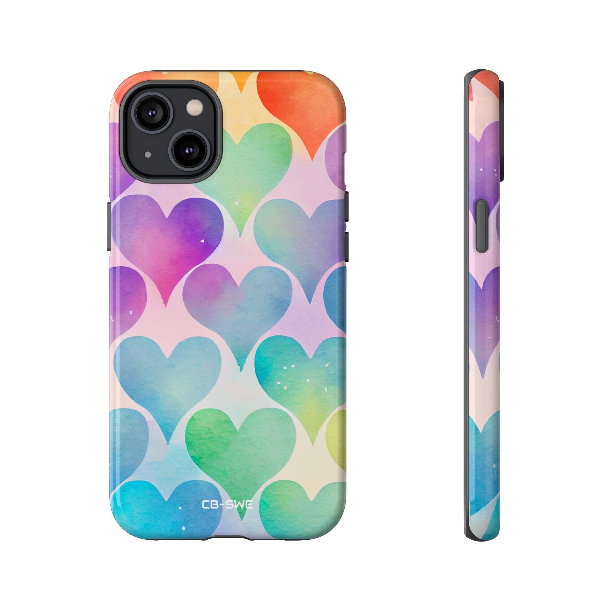 Watercolor Heart Symphony - iPhone Case