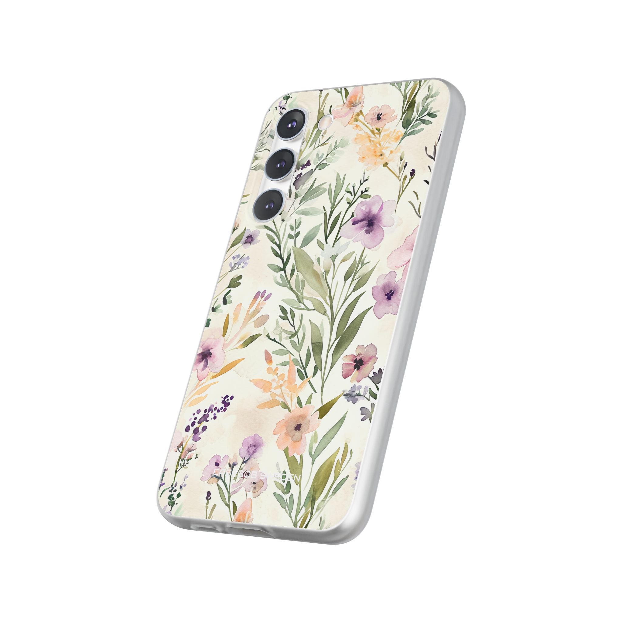 Soft Green Lavender Floral Pattern - Flexi Samsung S23 Phone Case