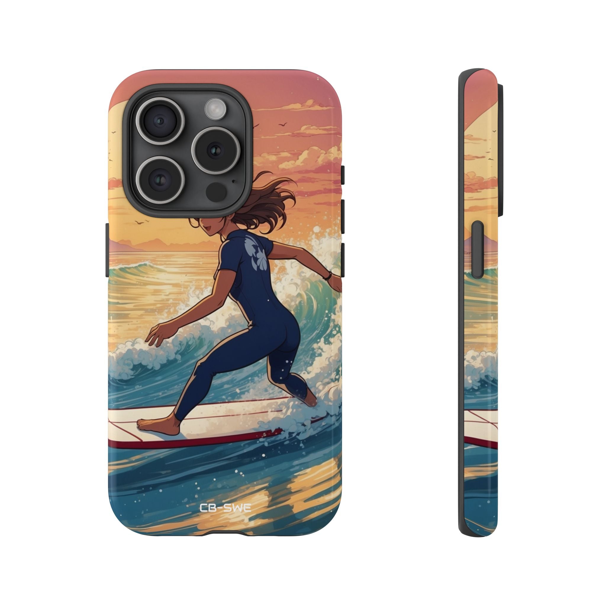 Surfing Into Sunset - iPhone Case
