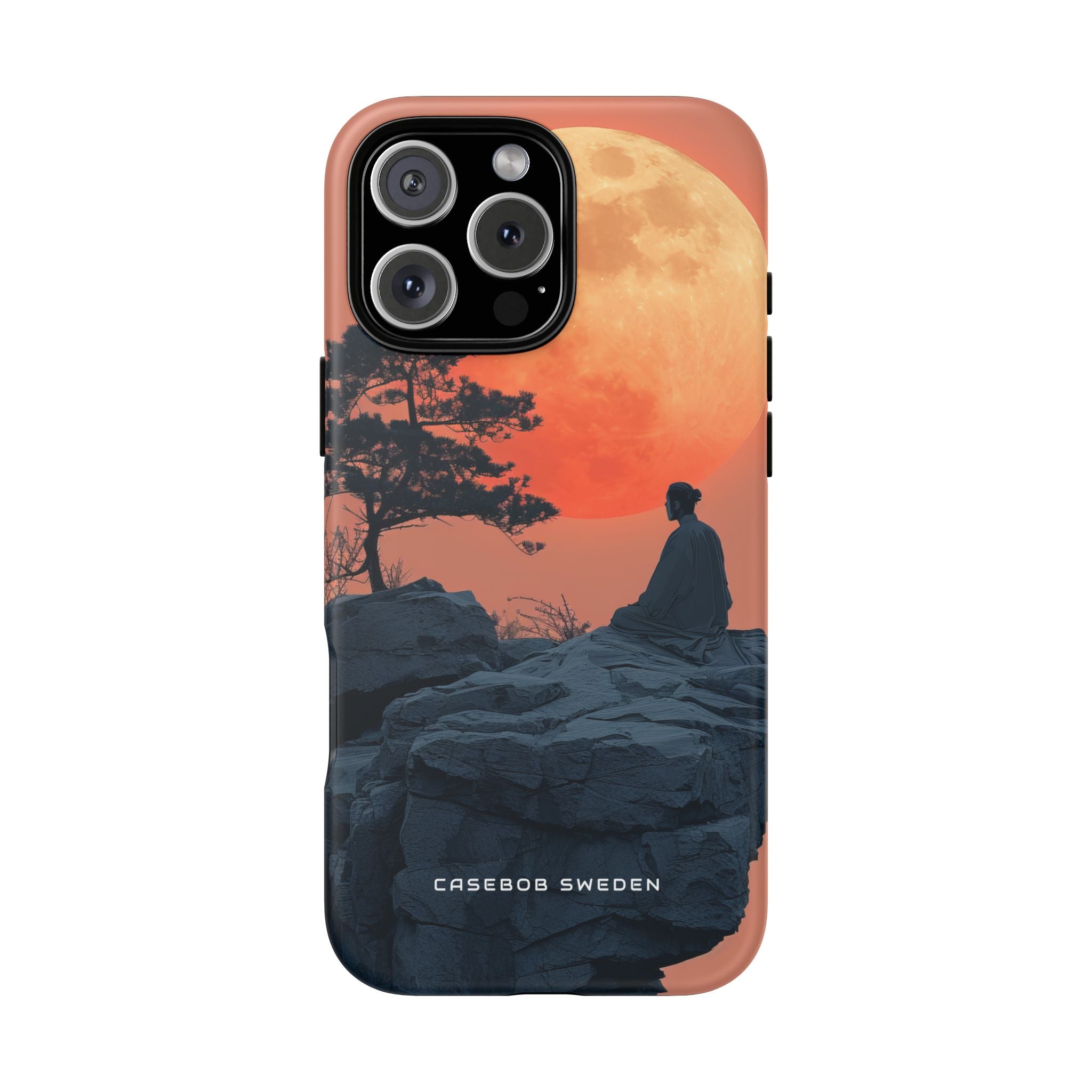 Zen Tranquility Under a Red Moon iPhone 16 - Tough Phone Case