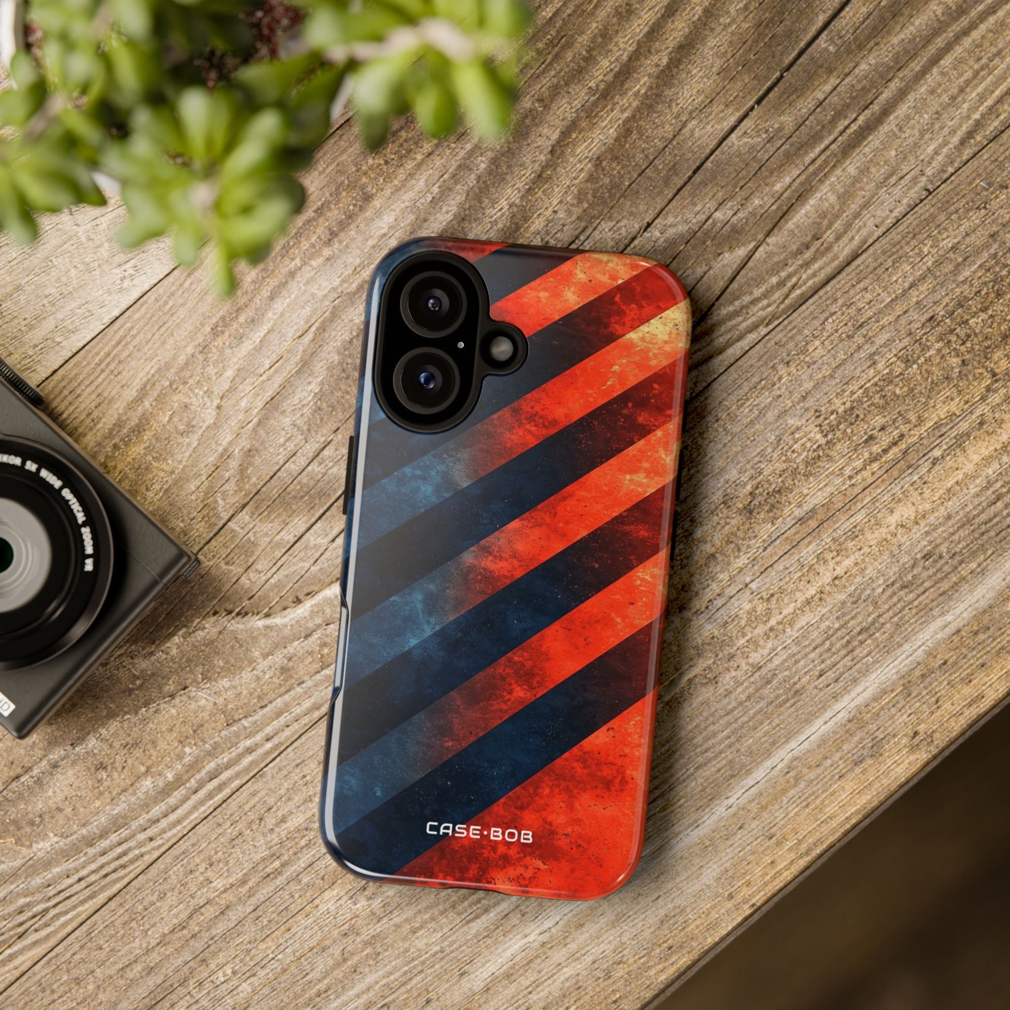 Diagonal Stripes Blaze iPhone 16 Pro Case - Tough