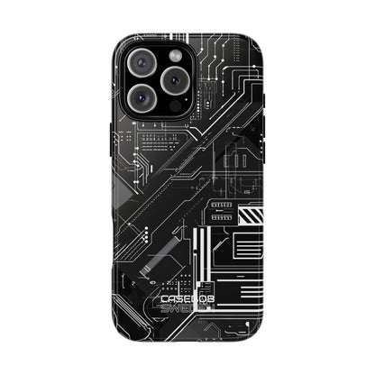 Futuristic Circuit Grid iPhone 16 - Tough