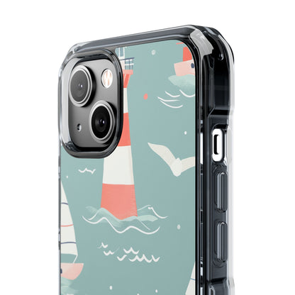 Lighthouse Nautical Charm - Clear Impact iPhone 14 Phone Case