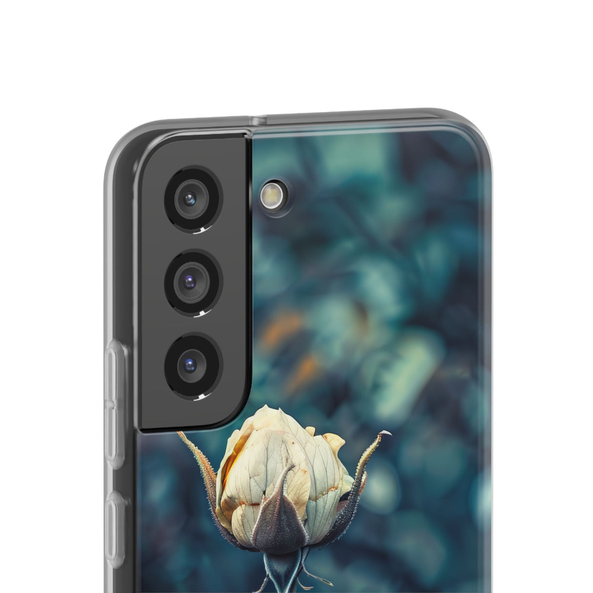 Teal Rosebud Serenade | Flexible Handyhülle für Samsung Galaxy