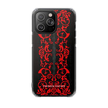 Gothic Crimson Symmetry iPhone 14 - Clear Impact Phone Case