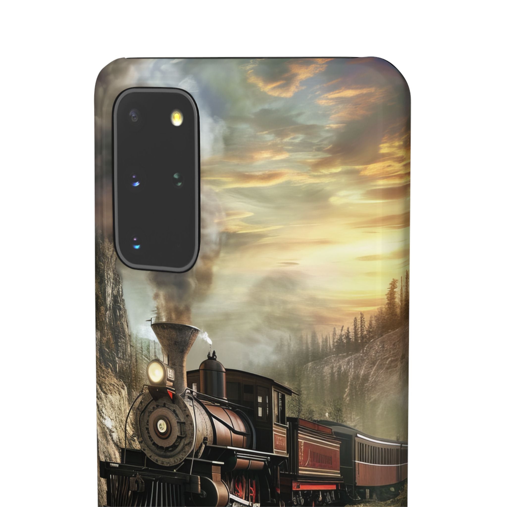 Vintage Steam Train Crossing Mountain Bridge Samsung S20 - Slim Phone Case