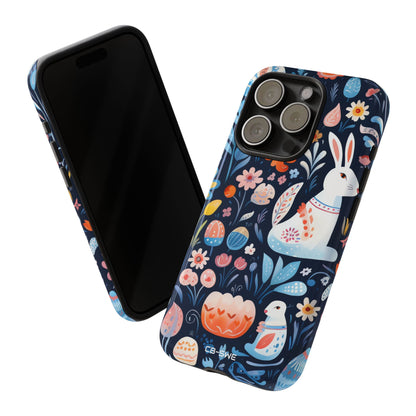 Bunnies Play Among Flowers - iPhone Case