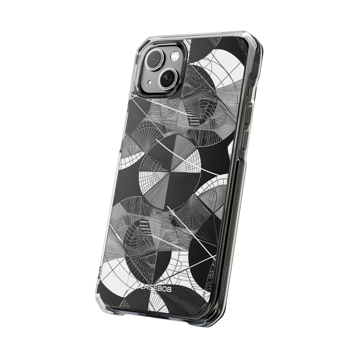 Geometrische Eleganz – Handyhülle für iPhone (Clear Impact – Magnetisch)