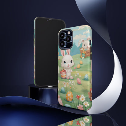 Bunnies Hunt Eggs - iPhone Case