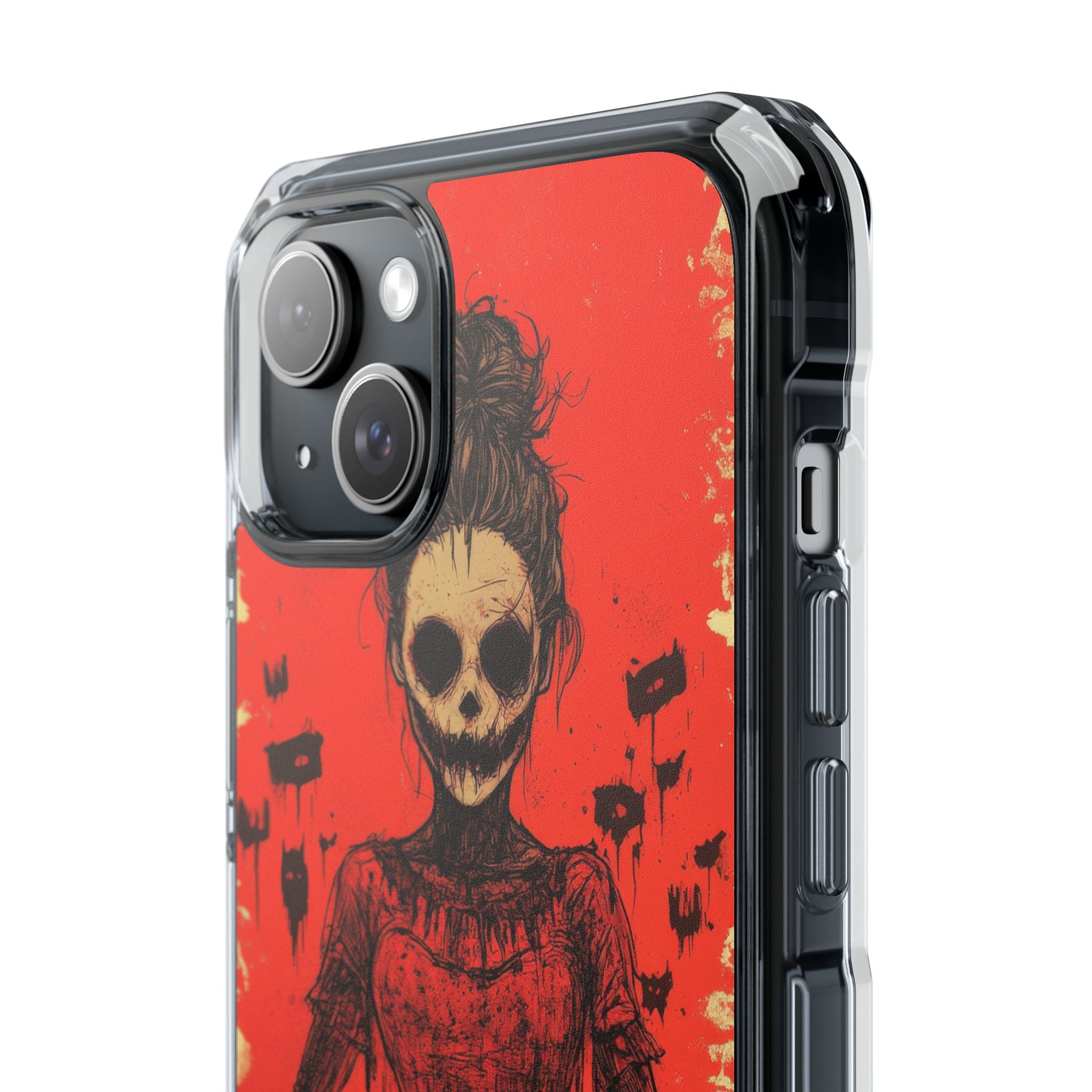 Haunting Scarlet Descent iPhone 15 - Clear Impact Phone Case