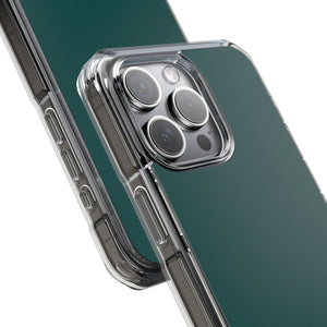 Deep Jungle Green | Handyhülle für iPhone (Clear Impact Case – magnetisch) 