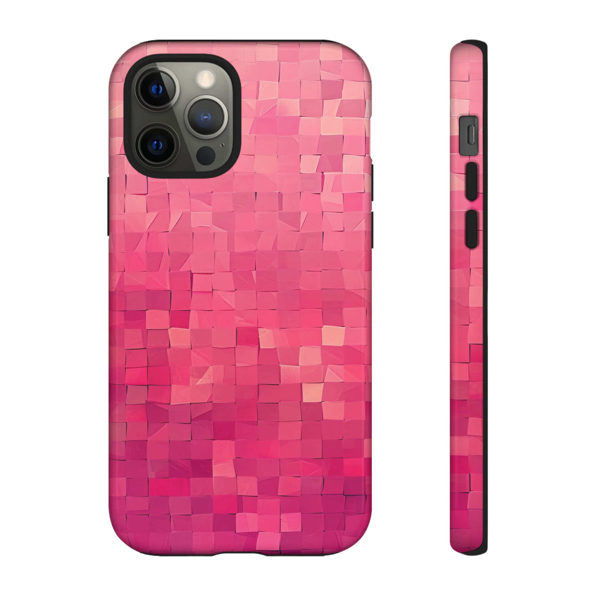 Pink Transition Squares - Protective Phone Case