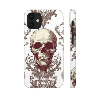 Gothic Skulls and Ornate Foliage iPhone 12 - Slim Phone Case