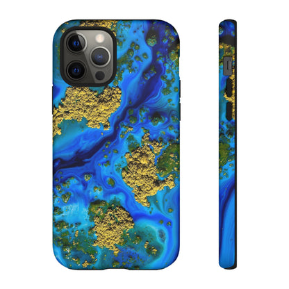 Blue Clear Ocean Ink Art iPhone Case (Protective) iPhone 12 Pro Matte Phone Case