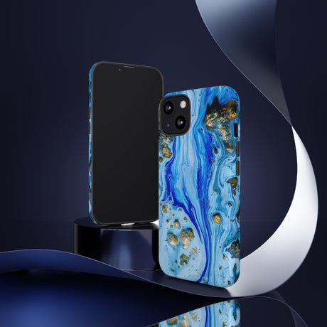 Blue Ice Ink Art iPhone Case (Protective) Phone Case