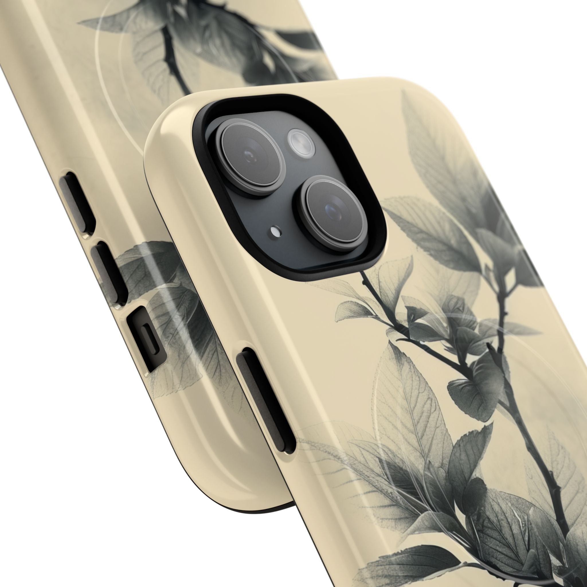 Beige Branch Art - Tough + MagSafe® iPhone 15 Phone Case