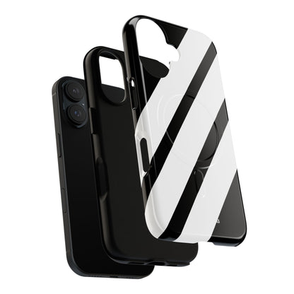 Diagonal Bands Noir iPhone 16 Case - Tough+