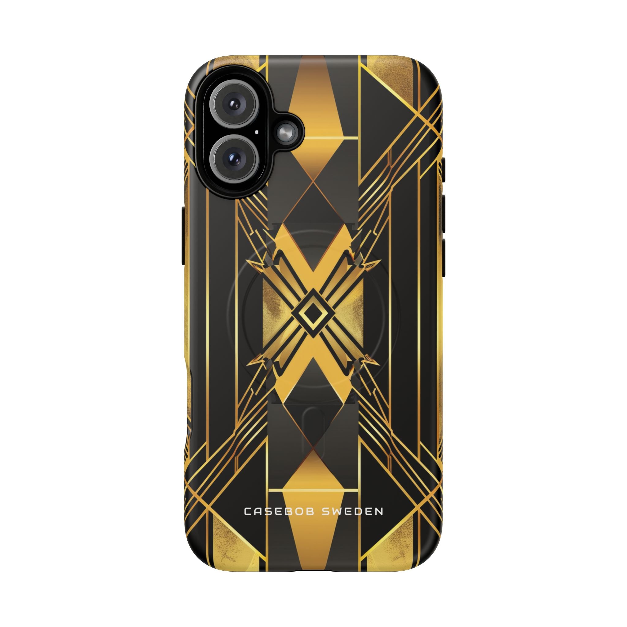 Golden Geometric Elegance iPhone 16 | Tough+ Phone Case