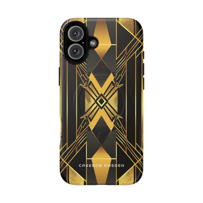 Golden Geometric Elegance iPhone 16 | Tough+ Phone Case