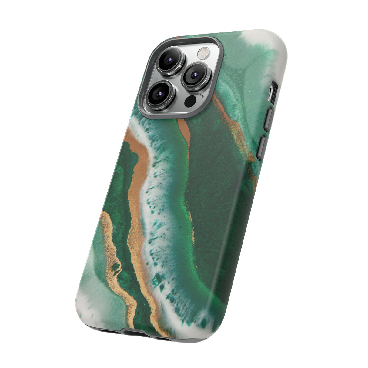 Green & Gold Epoxy - Protective Phone Case