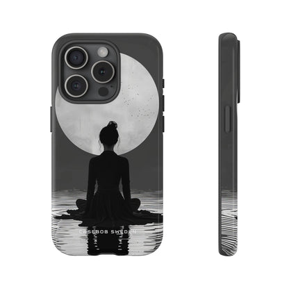 Zen Serenity Moon Reflection iPhone 15 - Tough Phone Case