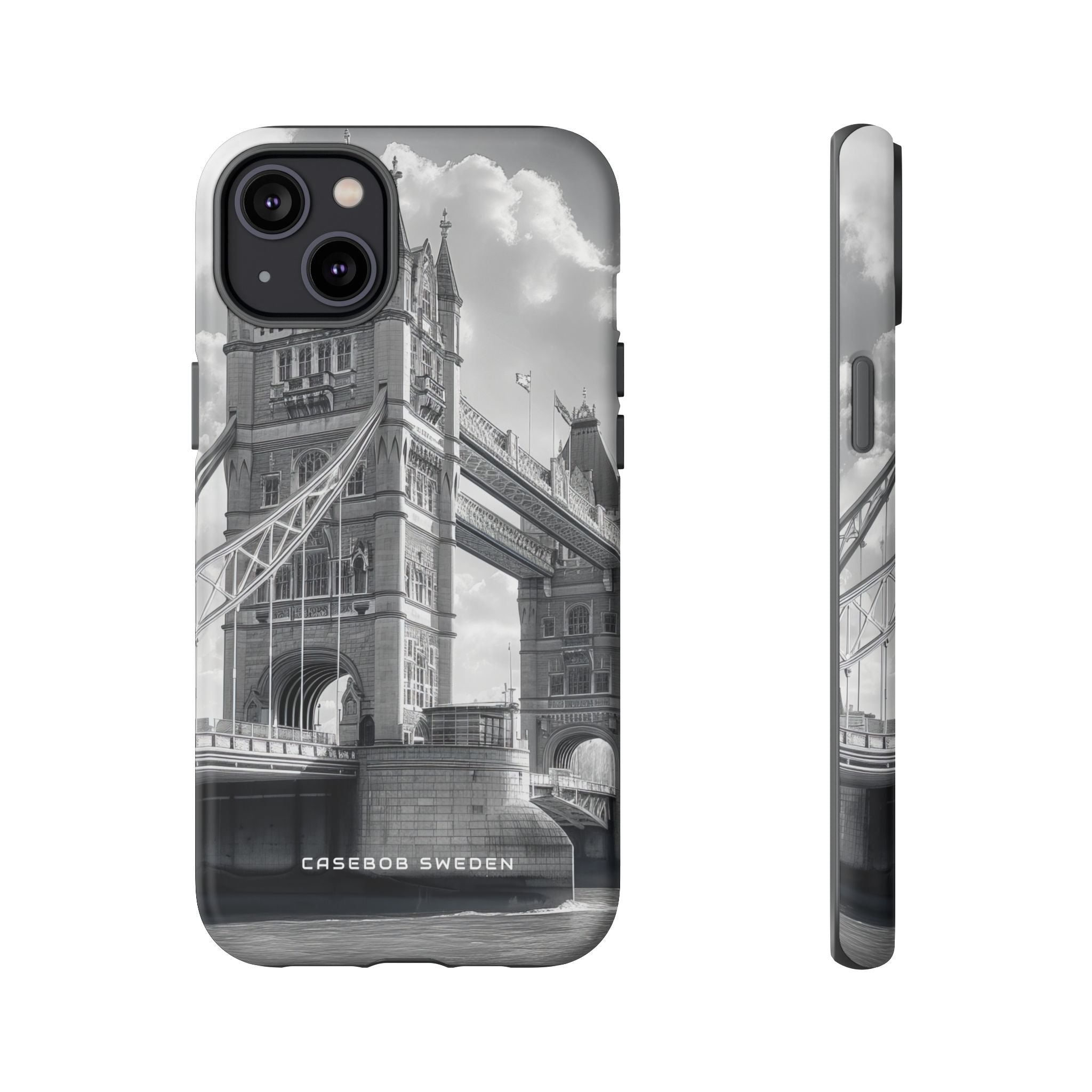 Tower Bridge Monochrome Architecture Study iPhone 14 - Tough Phone Case