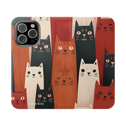 Cat Columns Orange - iPhone 16 Pro Case - Wallet
