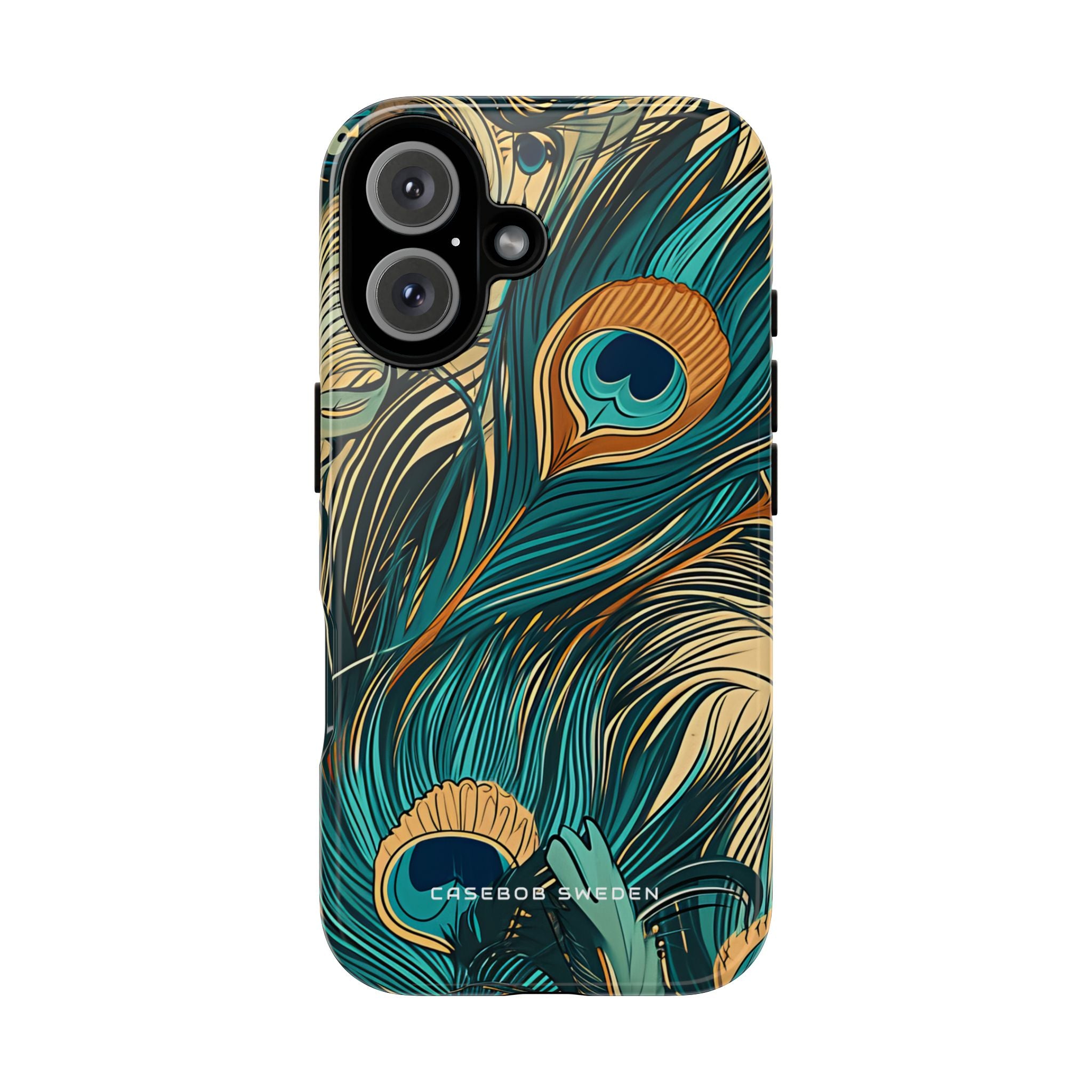 Jugendstil Pfau Eleganz iPhone 16 - Robuste Handyhülle