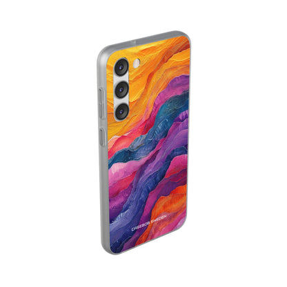 Vibrant Abstract Waves - Flexi Samsung S23 Phone Case