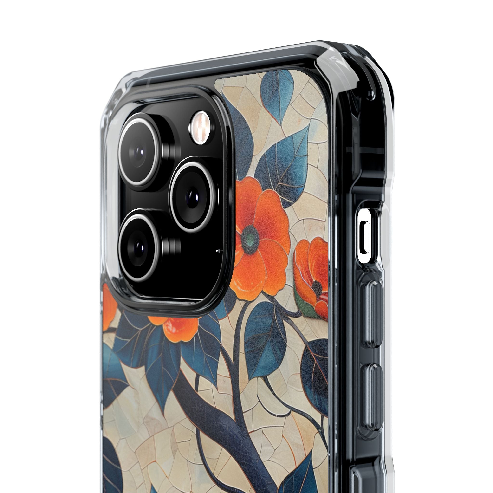 Orange Blossoms Mosaic Harmony iPhone 14 - Clear Impact Phone Case