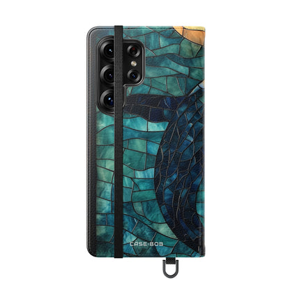 Sininen valas mosaiikki - Samsung S25 Ultra Case - lompakkotyyppinen